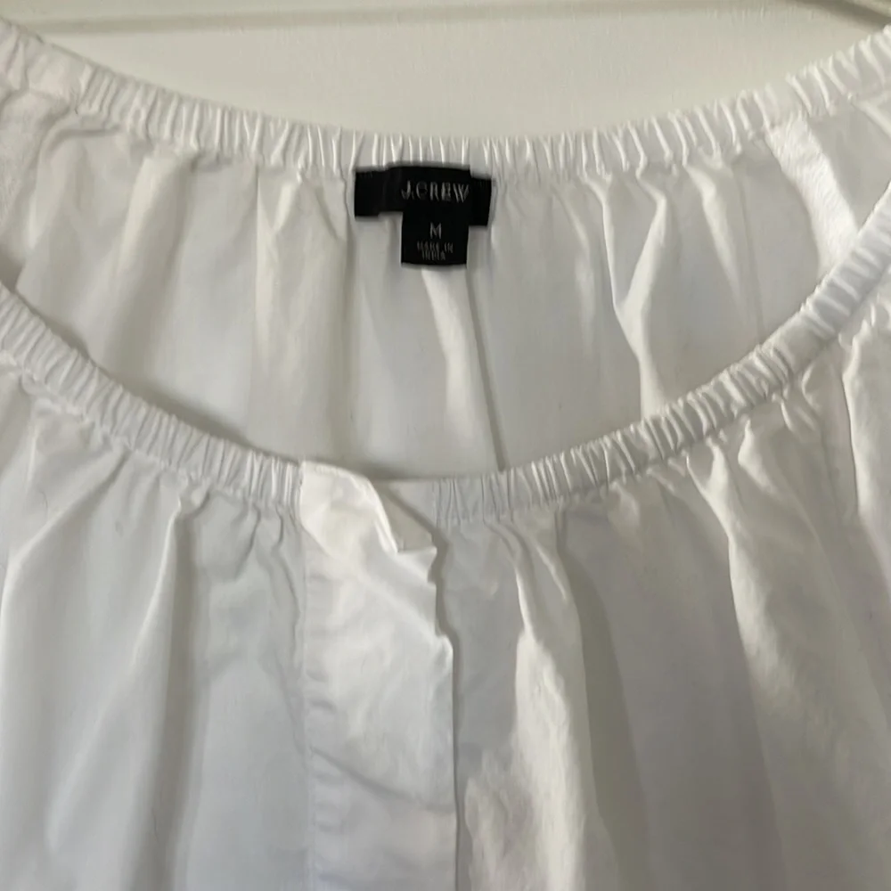 J. Crew White Peasant Blouse